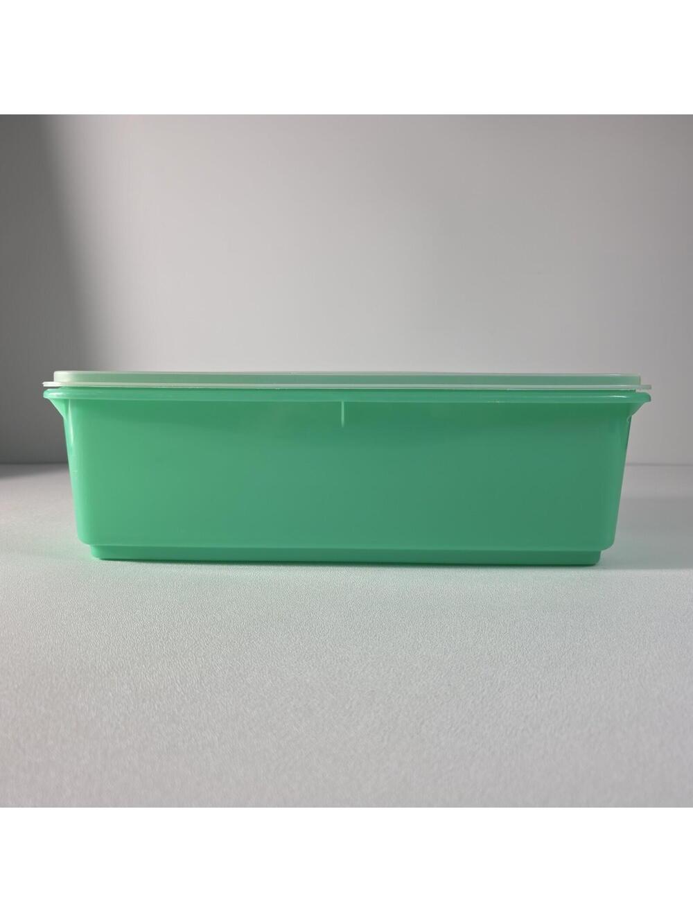 3Pc Tupperware Easy Crisp #782 Jadeite Green Food Storage Container w/Lid & Rack